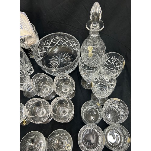 213 - Matching Webb Corbett decanter and 6 glasses together with a selection of various crystal and glassw... 