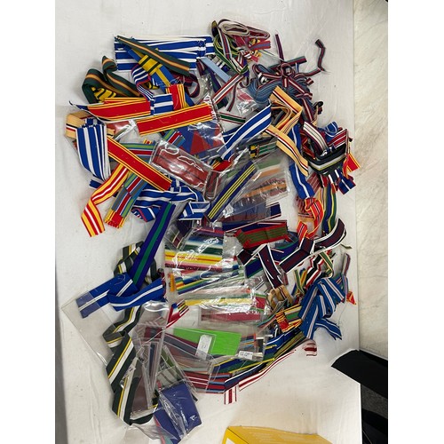 515 - Dealers lot of cut lengths of predominantly British Full Size Medal Ribbon plus some miniature ribbo... 