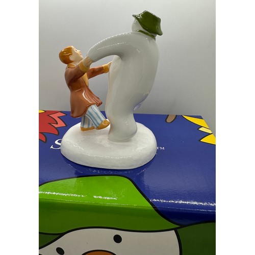 347 - Boxed Coalport The Snowman Dancing at the party figure, over all good condition