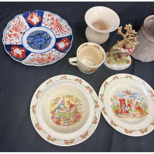 31 - Selection of pottery to include Royal Doulton Bunnykins bowl, mug, plate, hummel figure a/f, studio ... 