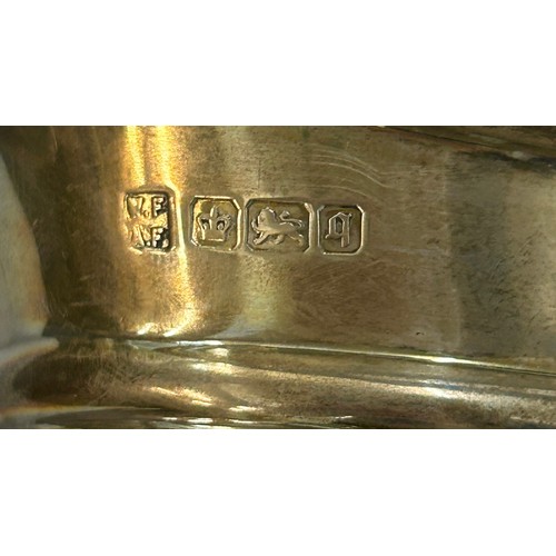 376 - Selection hallmarked silver pieces to include jug, tray cup, 2 handled cup , total approximate weigh... 