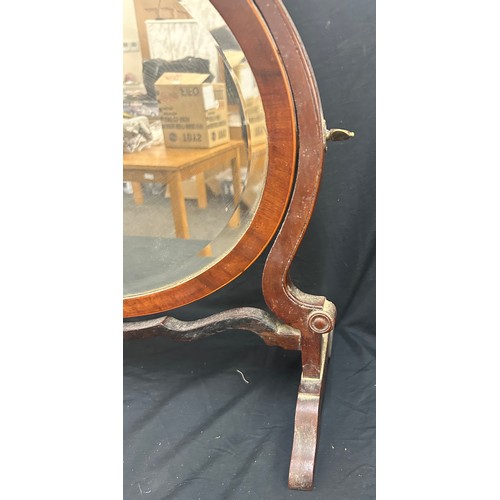 240 - Edwardian oval toilet mirror, approximate measurements: 19 x 21 inches