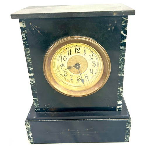 8 - Victorian slate mantel clock, approximate height 9 inches, untested