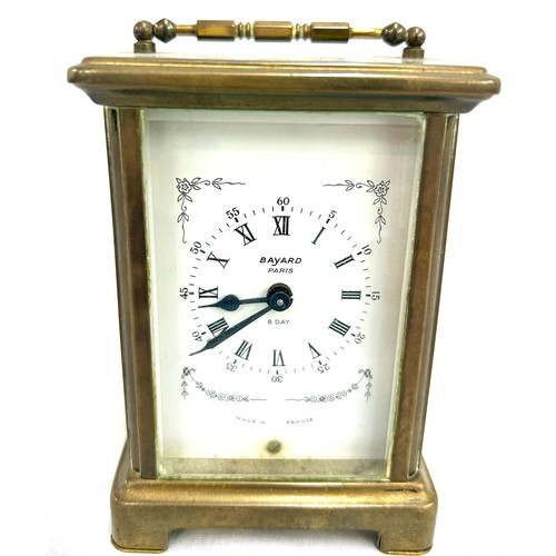 478 - Bayard vintage brass carriage clock, untested