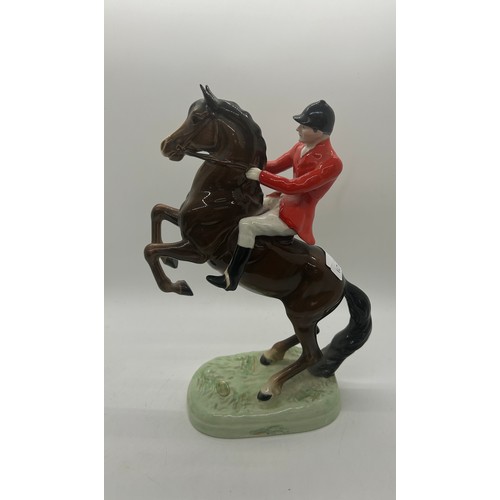 1 - Rare Beswick Horses ‘Huntsman On Brown Rearing Horse’ #868 1952-95: V.G.C