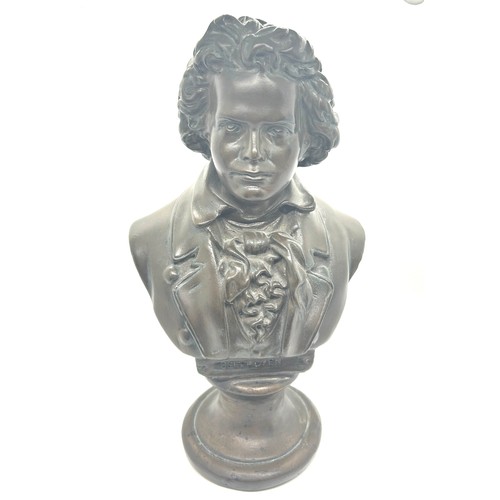 42 - Signed Bronze of Beethoven height approximately 12 inches tall 7 inches wide