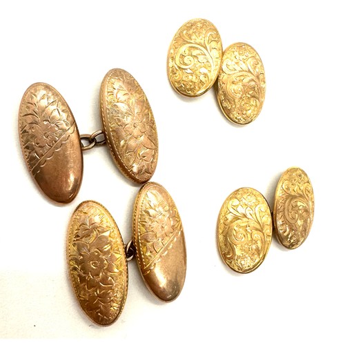 412 - 2 Sets of 9ct gold cufflinks total weight 6.4 grams