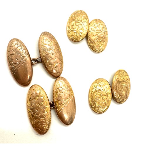 412 - 2 Sets of 9ct gold cufflinks total weight 6.4 grams