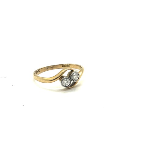 403 - 18ct Gold double diamond ring, total weight 2.1 grams ring size Q