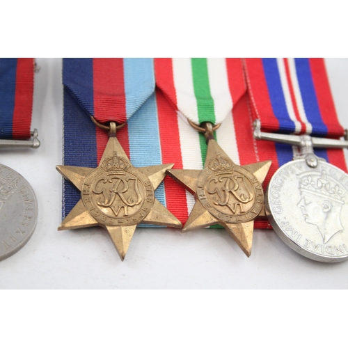 443 - WW2 Mounted Medal Groups Inc Africa Italy Stars Etc x 2