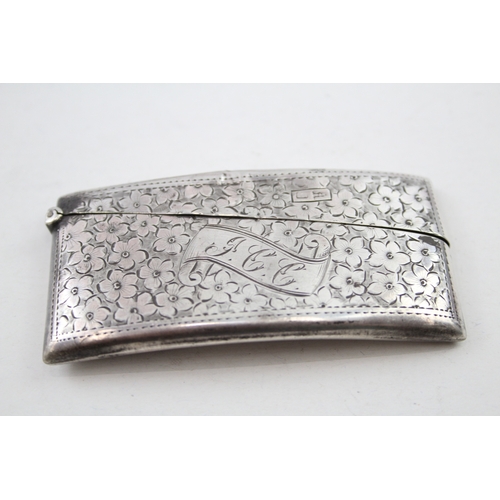 17 - .925 sterling silver curved walker & hall calling card case