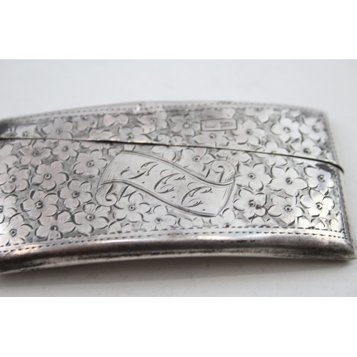 17 - .925 sterling silver curved walker & hall calling card case