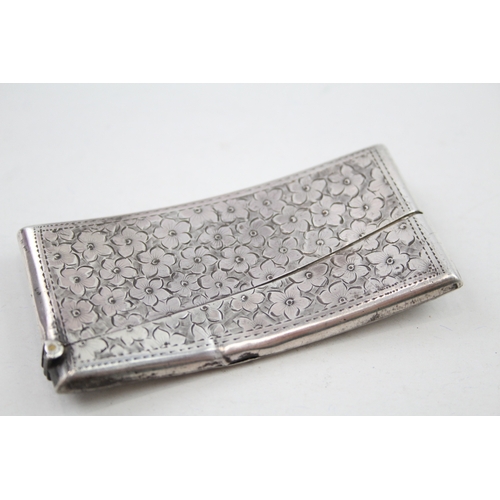 17 - .925 sterling silver curved walker & hall calling card case