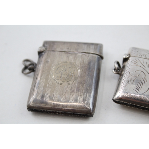 19 - 3 x .925 sterling silver vesta / match cases