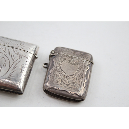 19 - 3 x .925 sterling silver vesta / match cases