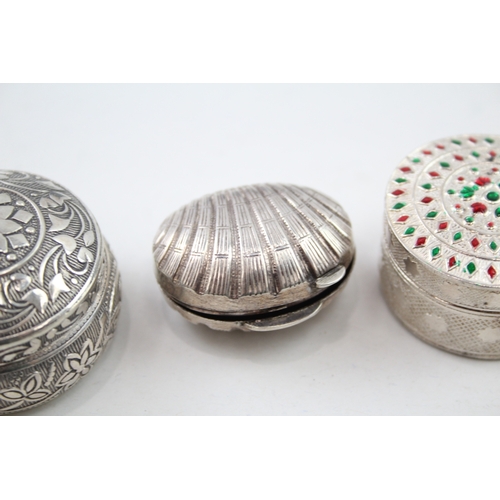 20 - 3 x .800 silver pill / trinket boxes