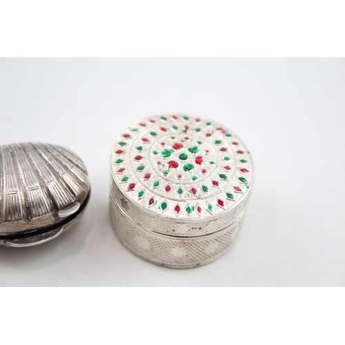 20 - 3 x .800 silver pill / trinket boxes