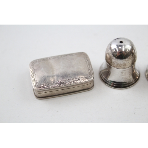 21 - 4 x Antique / Vintage Hallmarked .925 Sterling Silver Pill / Trinket Boxes 57g