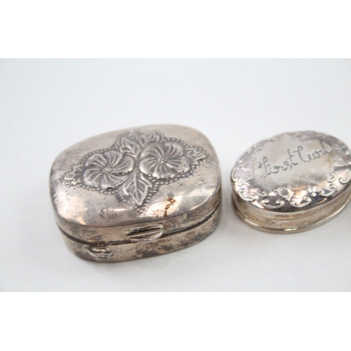 24 - 4 x .800 & .925 sterling pill / trinket boxes