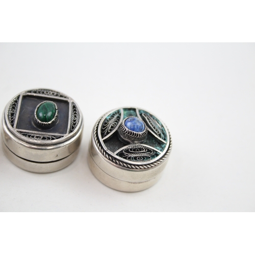 24 - 4 x .800 & .925 sterling pill / trinket boxes