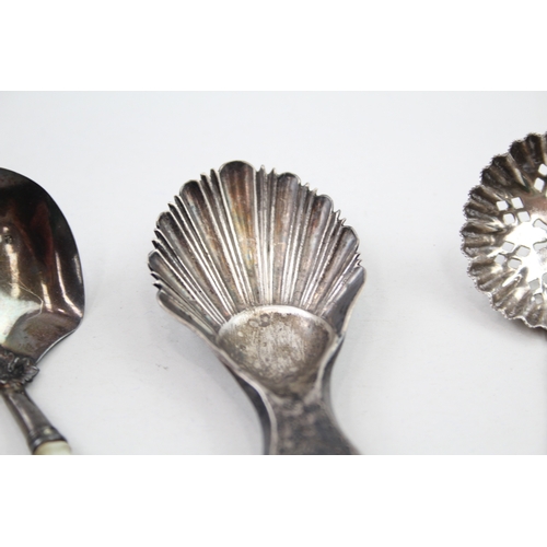 25 - 3 x .925 sterling spoons inc victorian, caddy etc