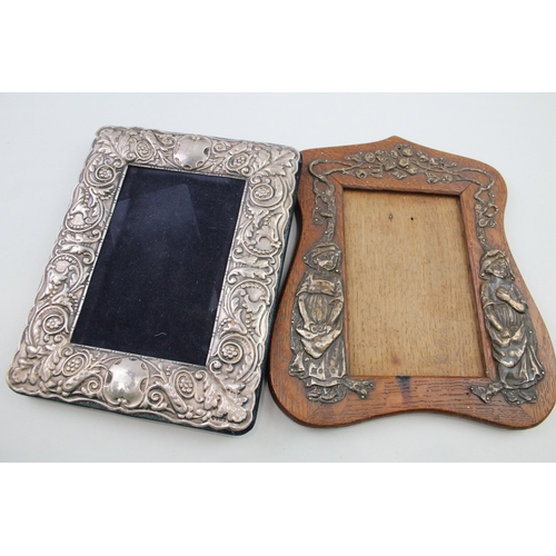 26 - 2 x Antique / vintage .925 sterling silver photograph frames