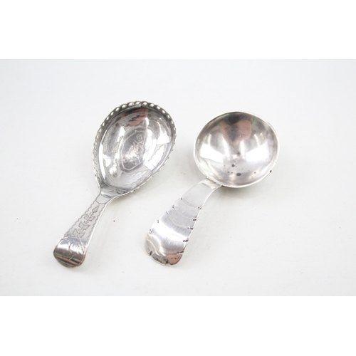 30 - 2 x .925 sterling caddy spoons inc georgian