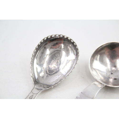 30 - 2 x .925 sterling caddy spoons inc georgian