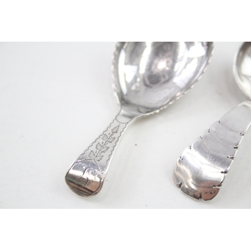 30 - 2 x .925 sterling caddy spoons inc georgian