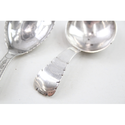 30 - 2 x .925 sterling caddy spoons inc georgian