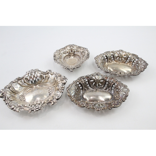 37 - 4 x .925 sterling pin trinket dishes (79g)