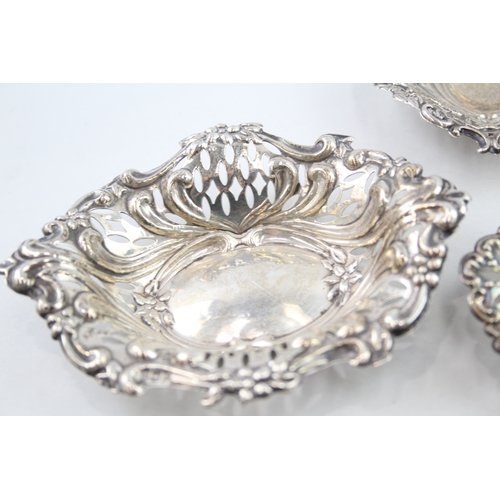 37 - 4 x .925 sterling pin trinket dishes (79g)