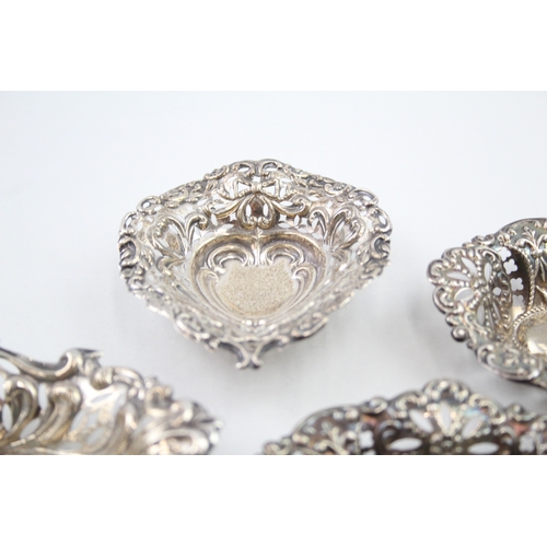 37 - 4 x .925 sterling pin trinket dishes (79g)