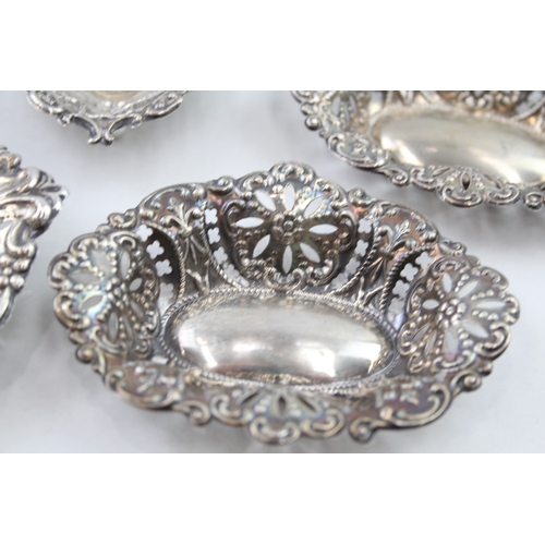 37 - 4 x .925 sterling pin trinket dishes (79g)