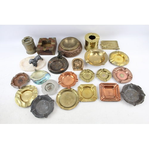 475 - Ashtrays Job Lot Inc. Vintage Decorative Novelty Onyx Brass Copper Advertising