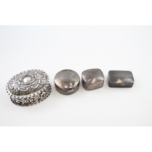 48 - 4 x .925 sterling pill / trinket boxes