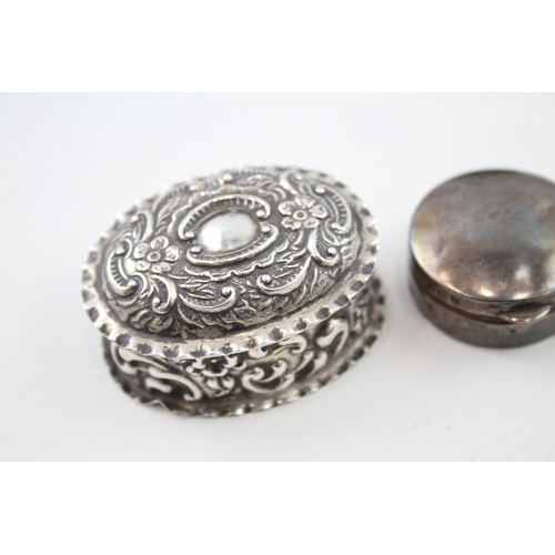 48 - 4 x .925 sterling pill / trinket boxes