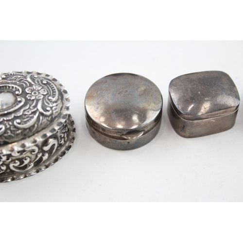 48 - 4 x .925 sterling pill / trinket boxes