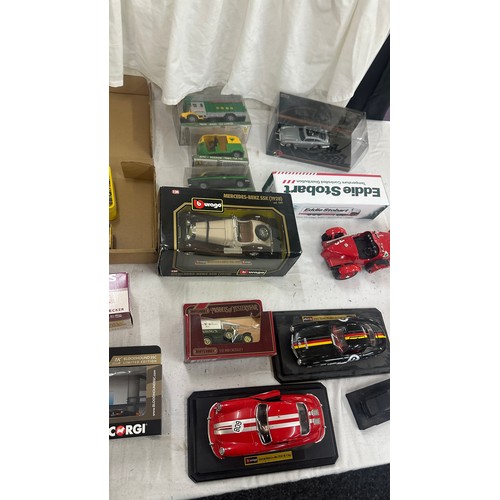 263 - Large selection of assorted cars includes Burago, Great bristish Busses etc