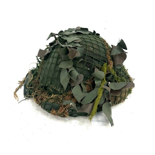 537 - British 1982 combat helmet with camouflage