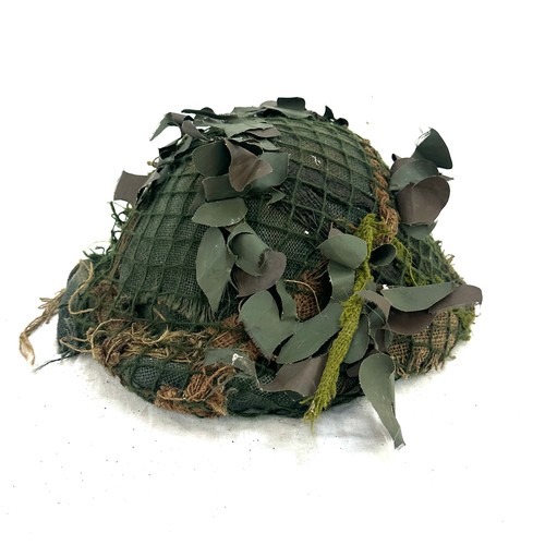 537 - British 1982 combat helmet with camouflage