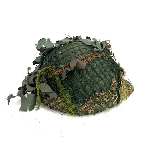 537 - British 1982 combat helmet with camouflage