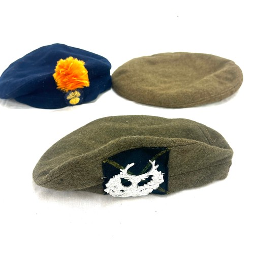 543 - WWII Highlanders side cap, Royal Ulster rifles WW2 hat with  cap badge, Scottish military side cap