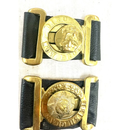 487 - The Irish Guards - British Army Waist Belt Buckle / Locket - Brass, British army issued infantry int... 