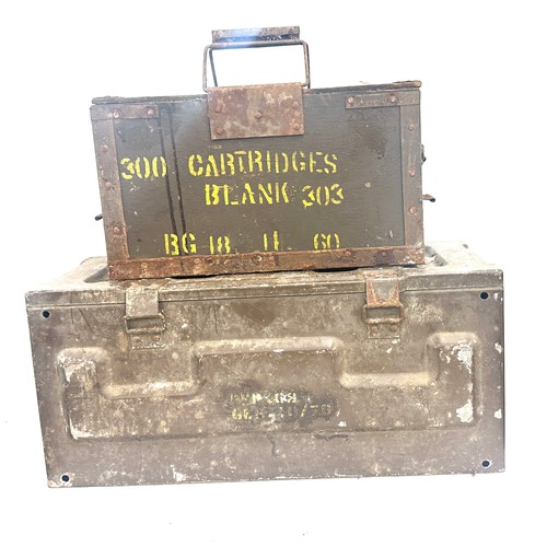 273 - 2 military vintage ammunition boxes, largest measures approximately 23 x 10.5 inches