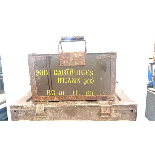 273 - 2 military vintage ammunition boxes, largest measures approximately 23 x 10.5 inches