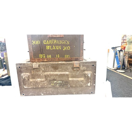 273 - 2 military vintage ammunition boxes, largest measures approximately 23 x 10.5 inches