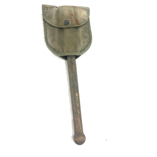 252 - Military trench shovel with casing