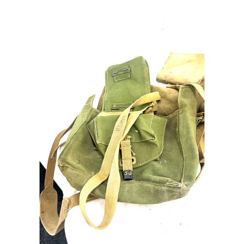 253 - British Army issue pattern webbing binocular case, MECo 1940, military Plotters bag, selection green... 