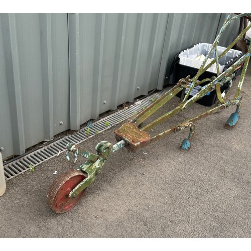 100N - Blue vintage plough, approximate length 95cm